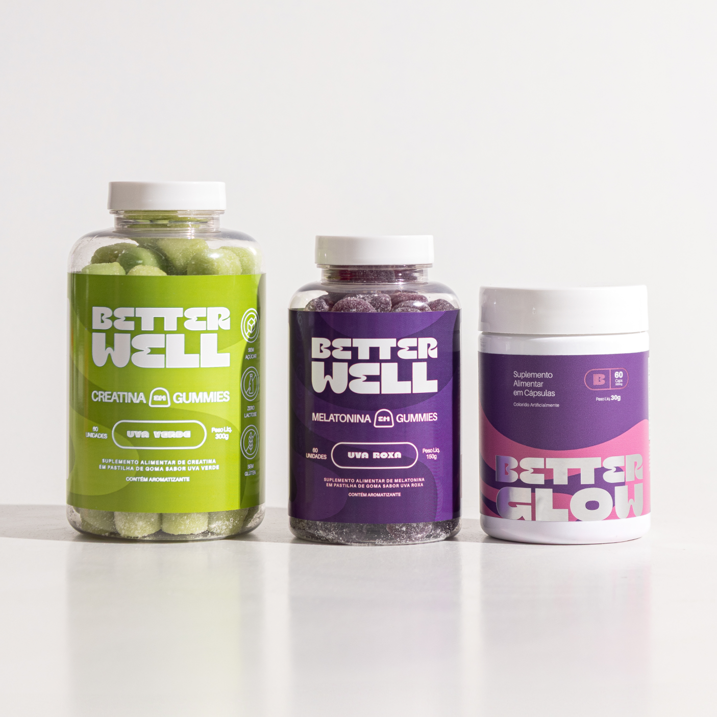 Melatonina + Better Glow + Creatina Uva Verde